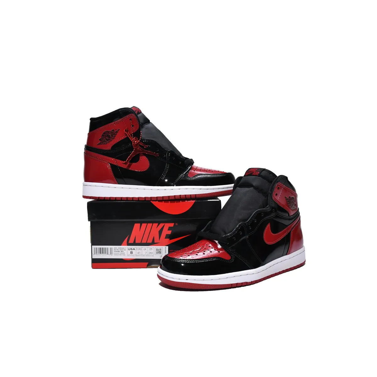 CocoKicks Jordan 1 Retro High OG Patent Bred 555088-063 - Image 2